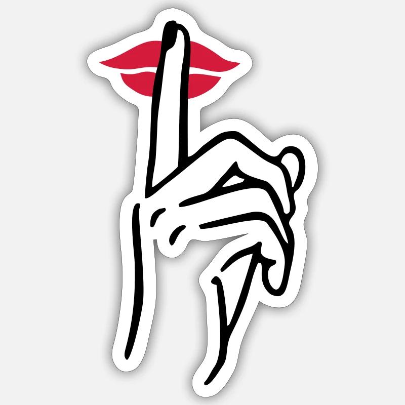 PSSST bouche Sticker taille S (10 x 10 cm)