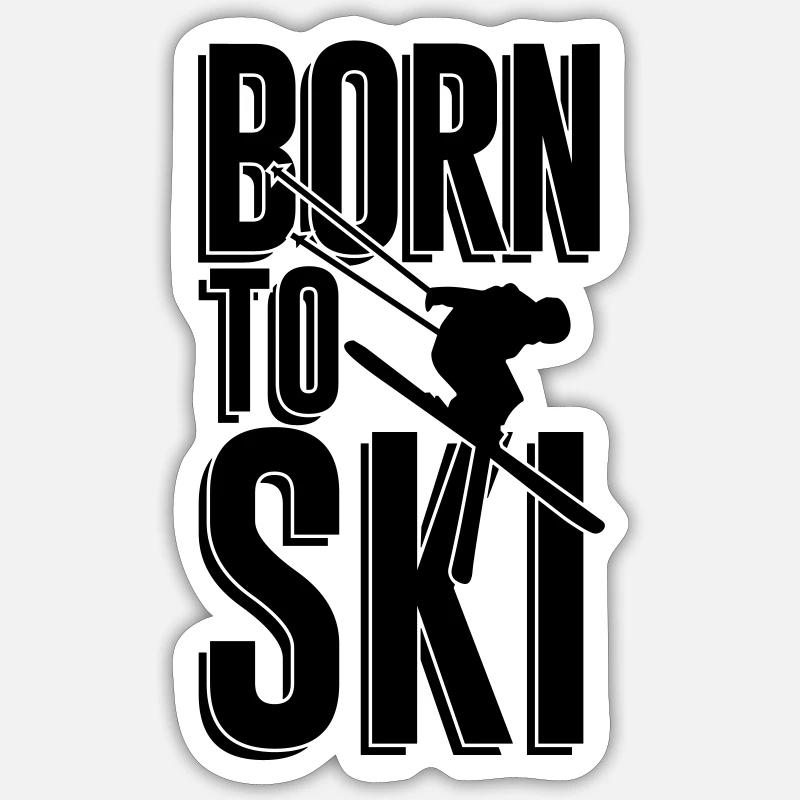 Né à ski Sticker taille S (10 x 10 cm)