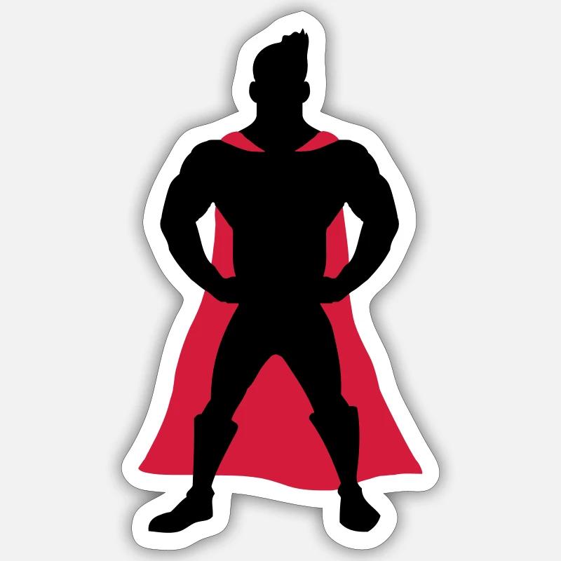 Superhero - Sticker Größe S (10 x 10 cm) - Mattweiß