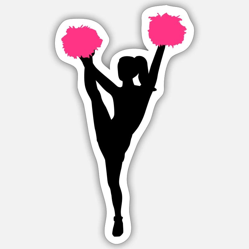Cheerleader - Sticker taille S (10 x 10 cm) - blanc mat