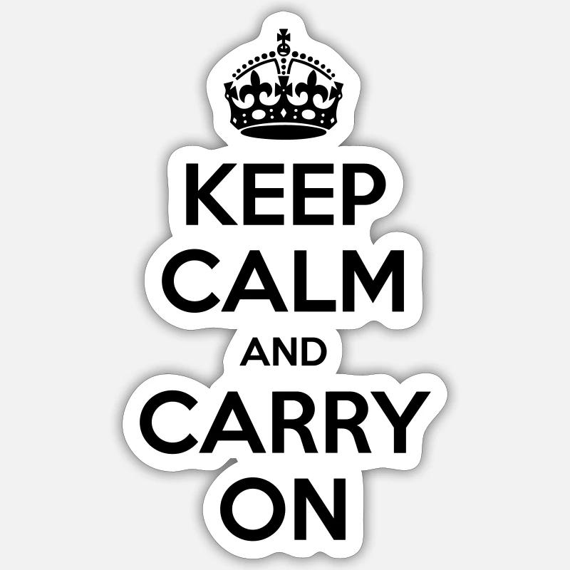 Gardez le calme, continuez - Sticker taille S (10 x 10 cm) - blanc mat