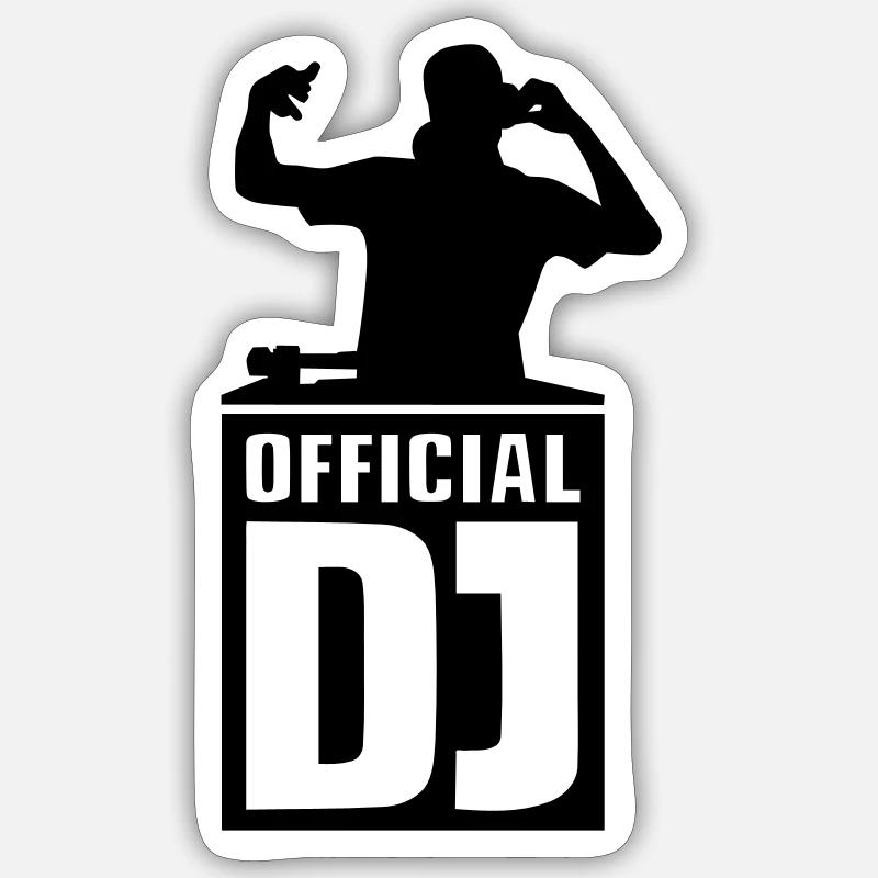 Official DJ - Sticker Größe S (10 x 10 cm) - Mattweiß