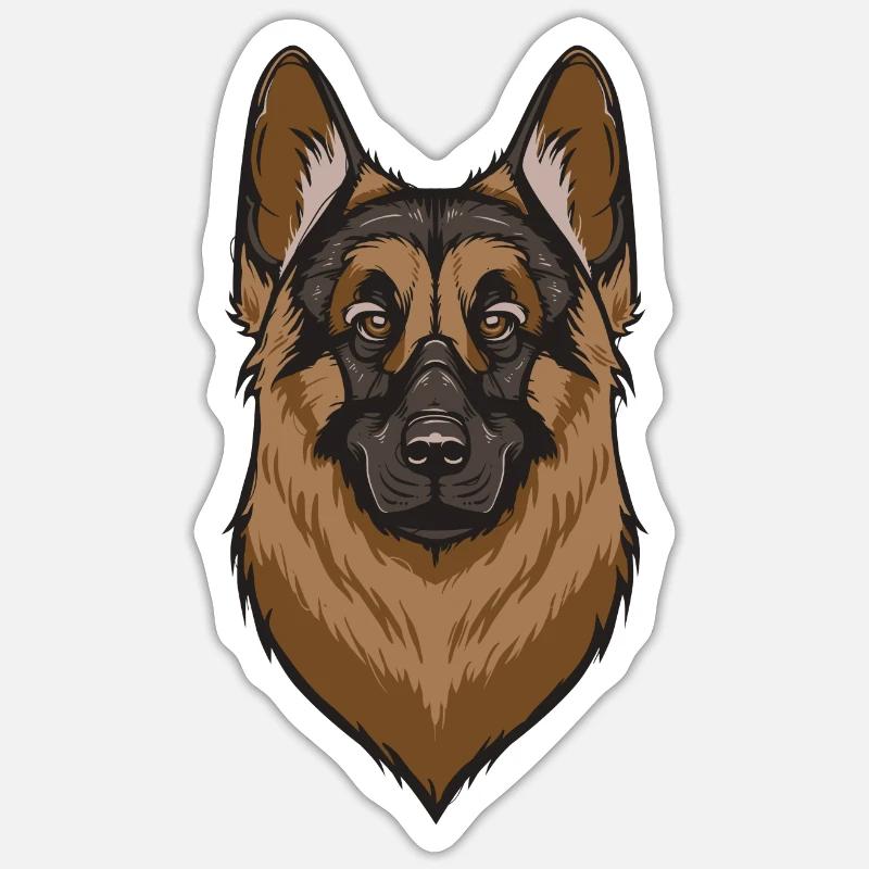 German Shepherd - Sticker size S (10 x 10 cm) - white matte