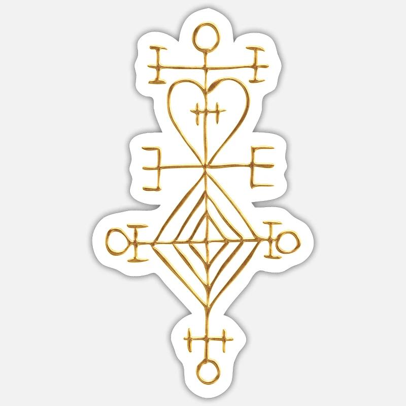 Ástarstafur, Love Charm, Magic Rune Amulet - Sticker taille S (10 x 10 cm) - blanc mat