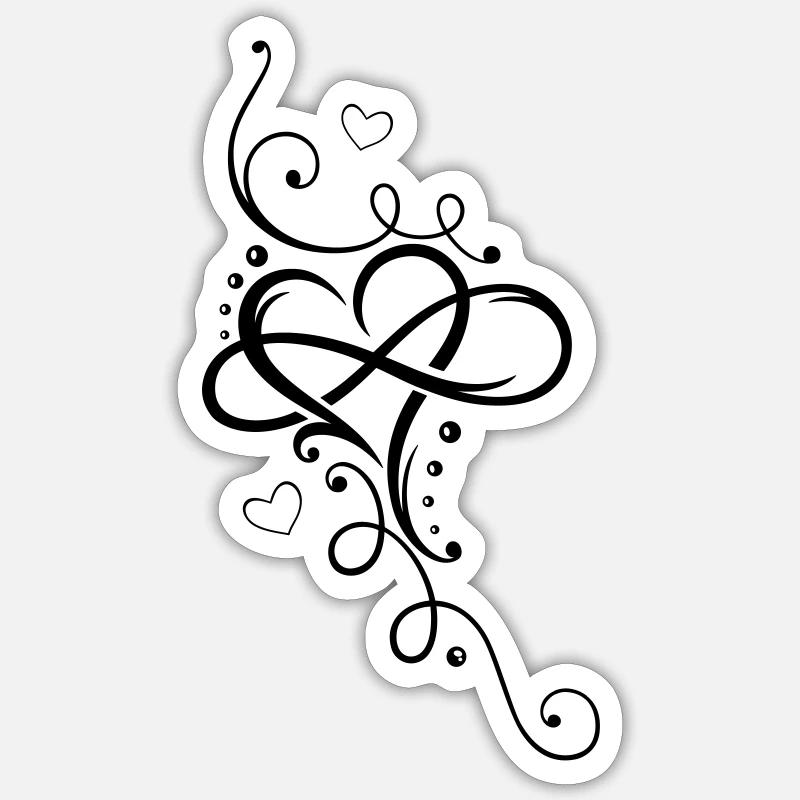 Herz, Unendlichkeit, heart, infinity - Sticker taille S (10 x 10 cm) - blanc mat