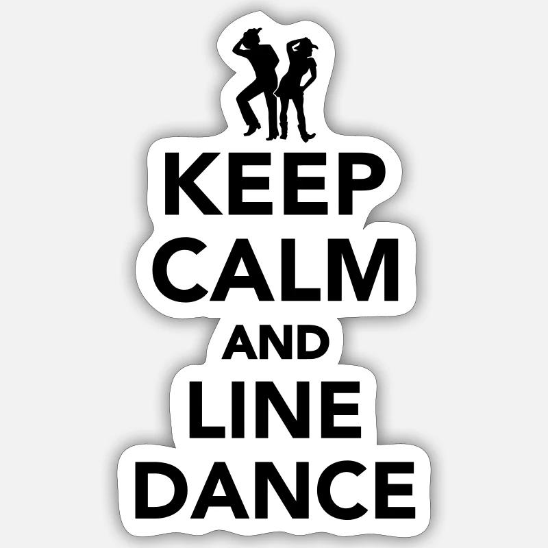 Line dance - Sticker Größe S (10 x 10 cm) - Mattweiß