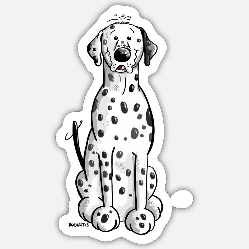 Mignon Dalmatien - Sticker taille S (10 x 10 cm) - blanc mat