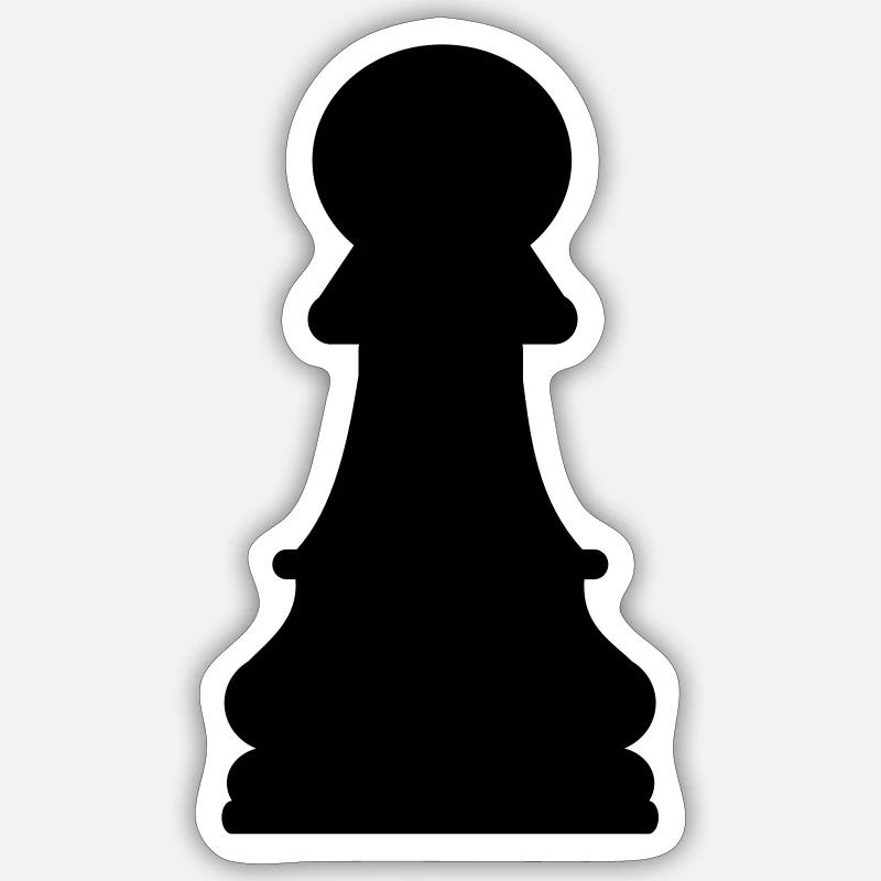 Schach Bauer - Sticker Größe S (10 x 10 cm) - Mattweiß