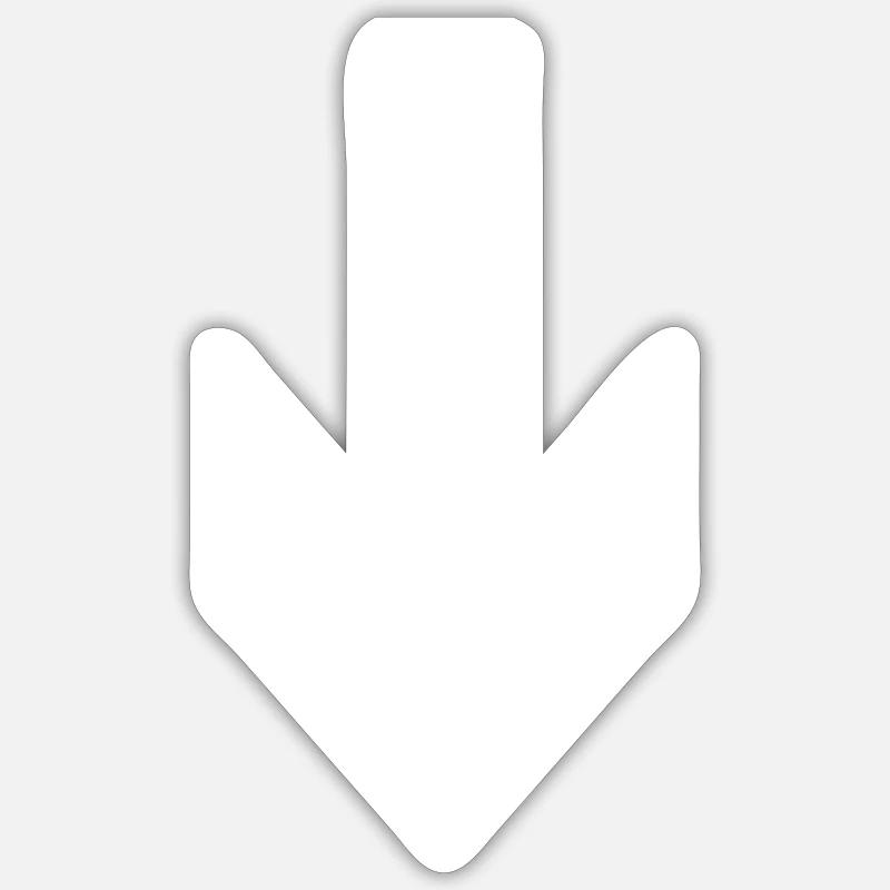 Mine flèche vers le bas Sticker taille S (10 x 10 cm)