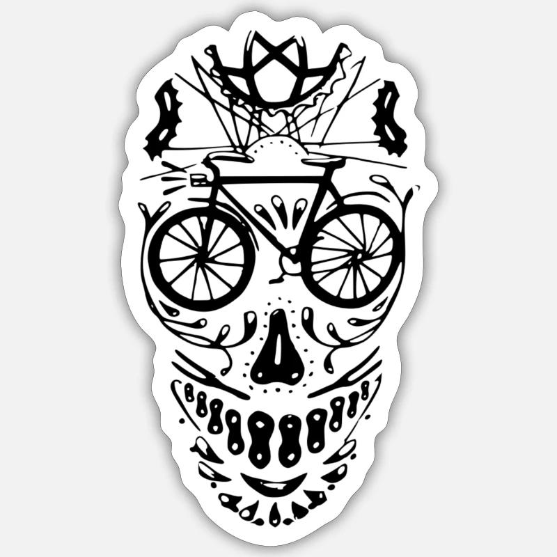 Face de bicyclette - Sticker taille S (10 x 10 cm) - blanc mat
