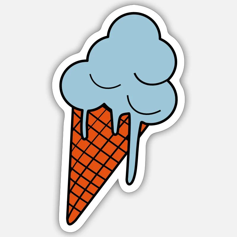 Schmelzendes Eis - Sticker size S (10 x 10 cm) - white matte