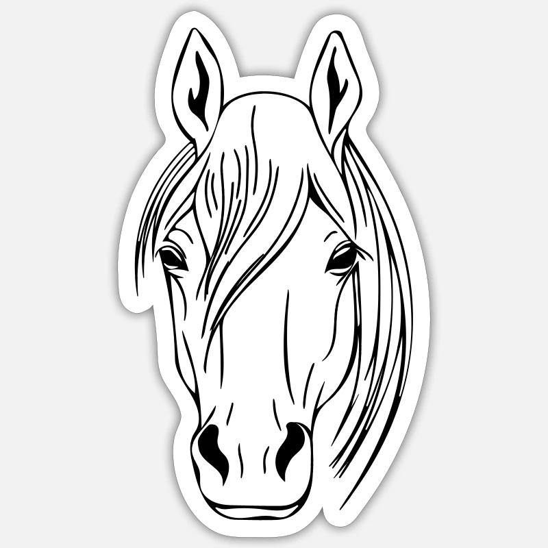 Pferdekopf Vector - Sticker Größe S (10 x 10 cm) - Mattweiß