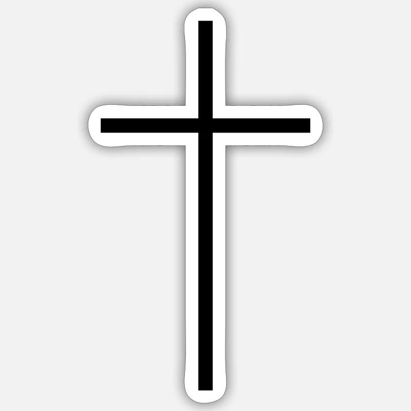cross - Sticker size S (10 x 10 cm) - white matte