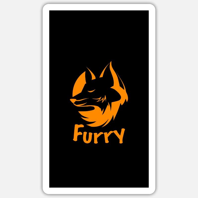 Furry Subtile Fox orange - Sticker Größe S (10 x 10 cm) - Mattweiß
