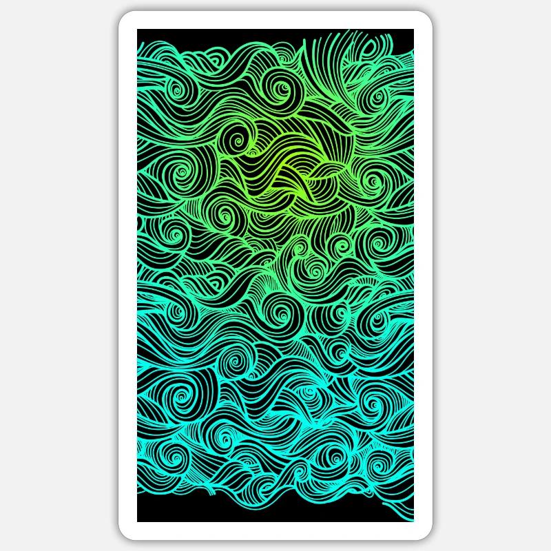 Psychedelic swirl geometric wave pattern Sticker size S (10 x 10 cm)