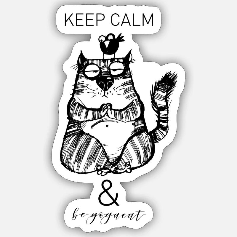be yogacat - Sticker size S (10 x 10 cm) - white matte