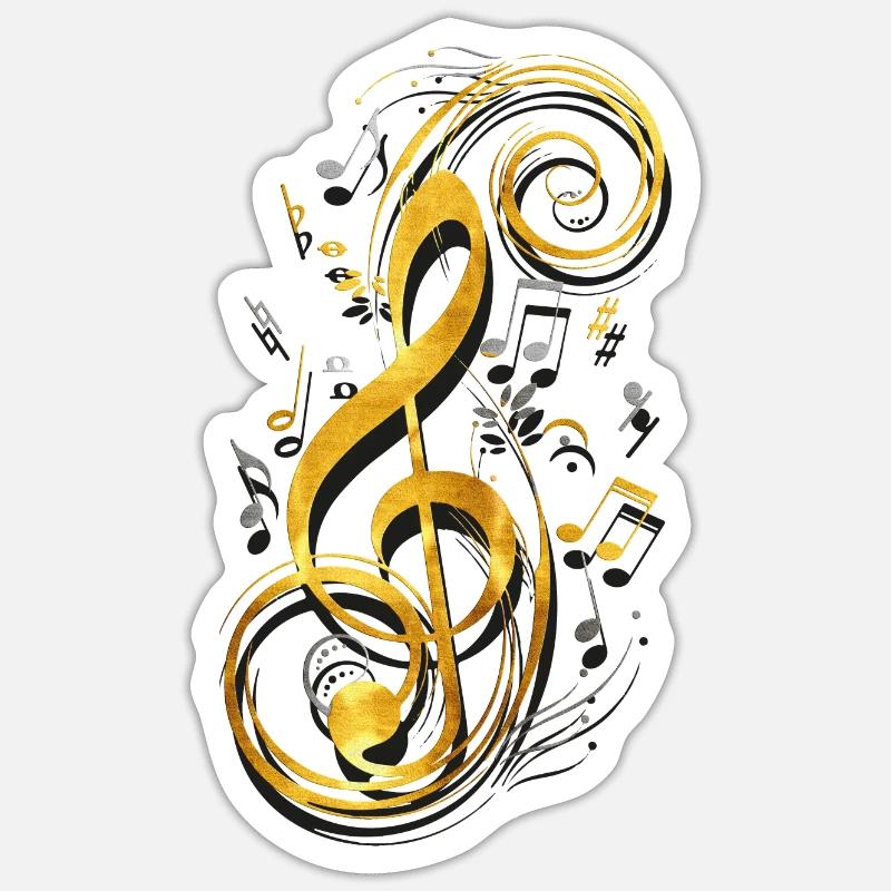 Music Note - Music Key - Note Key - Note - Sticker size S (10 x 10 cm) - white matte