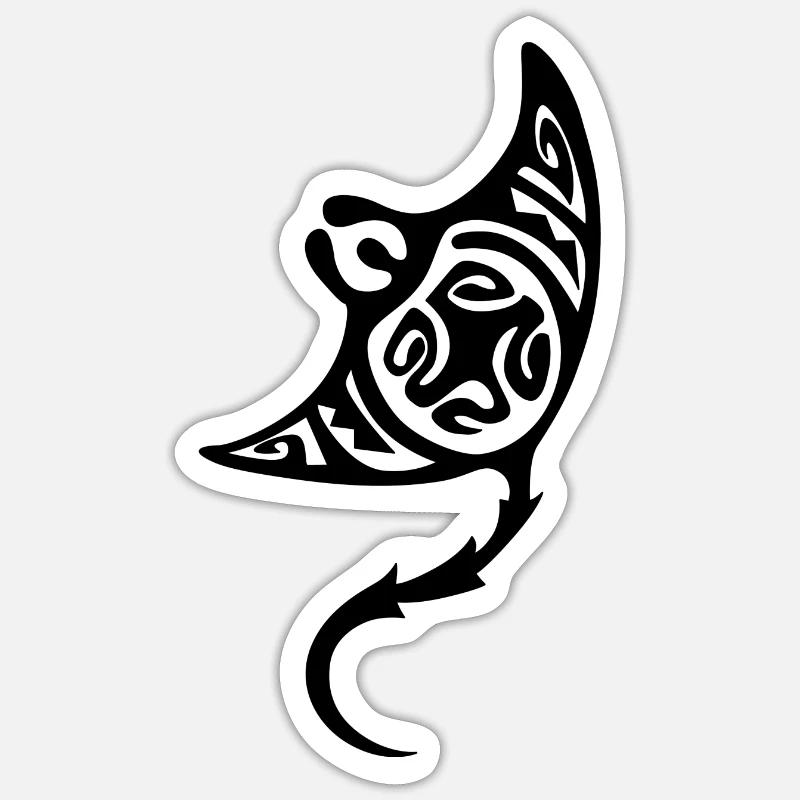 Manta 2 Schwarz - Sticker Größe S (10 x 10 cm) - Mattweiß