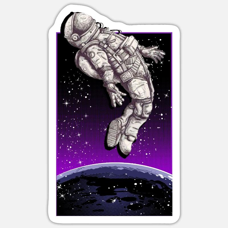 Space Walk - Sticker size S (10 x 10 cm) - white matte
