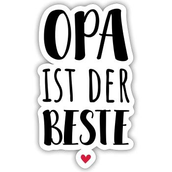 Opa 2021 / Opa ist der Beste! - Sticker Größe S (10 x 10 cm) - Mattweiß - Vorne