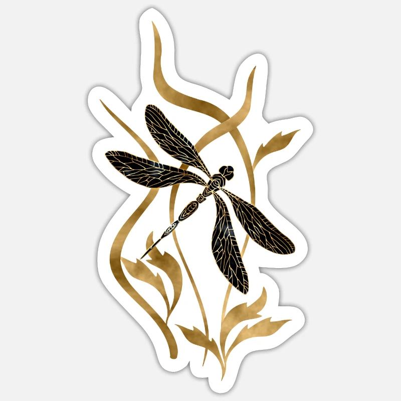 Libellule - Sticker taille S (10 x 10 cm) - blanc mat
