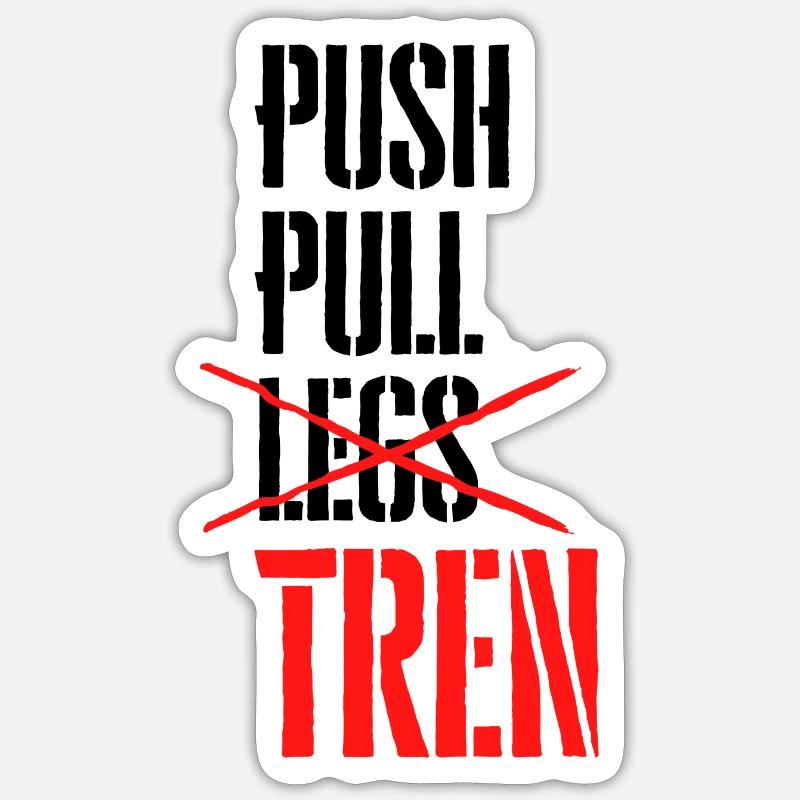 Push Pull Tren - Sticker size S (10 x 10 cm) - white matte