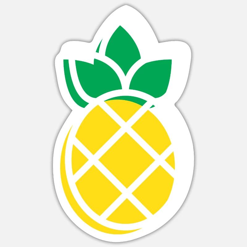 pineapple - Sticker size S (10 x 10 cm) - white matte