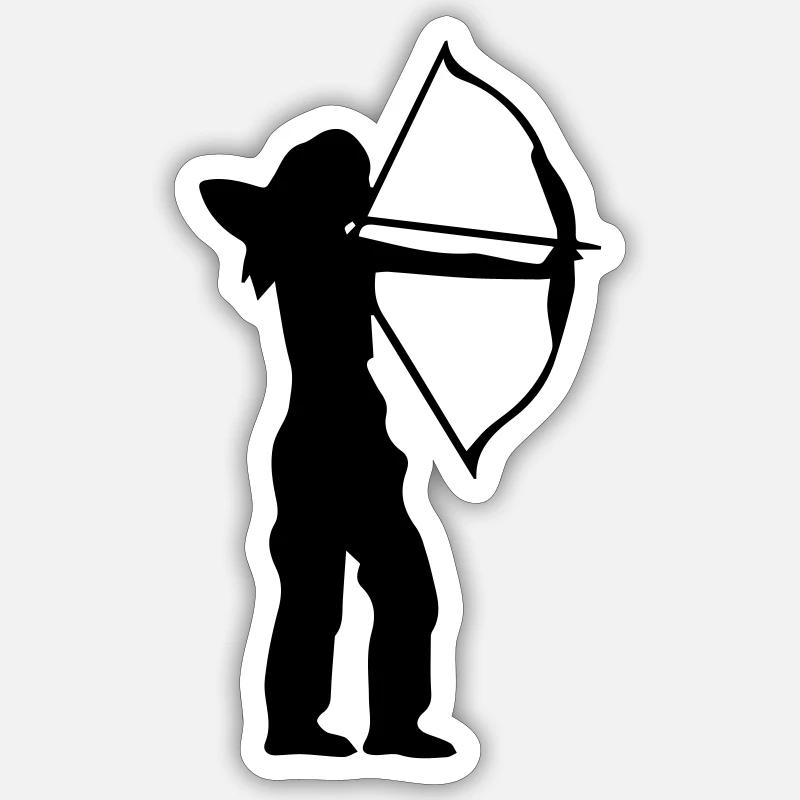Archer à l’arc Tir à l’arc Archers - Sticker taille S (10 x 10 cm) - blanc mat