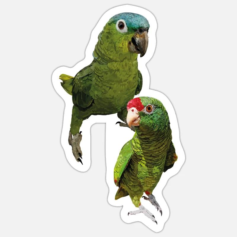 Perroquets amazoniens Sticker taille S (10 x 10 cm)