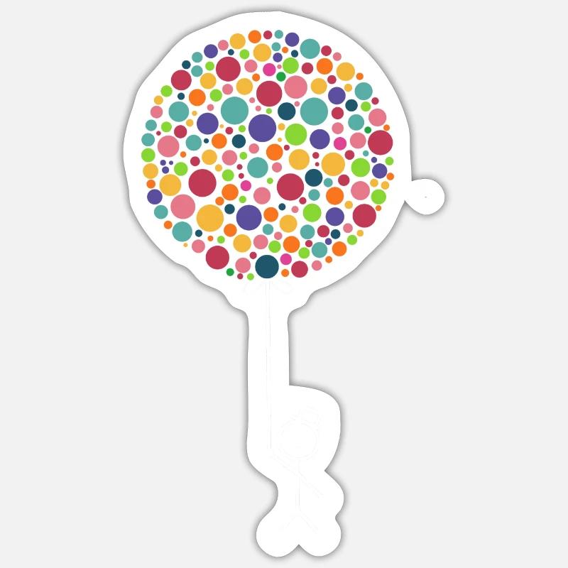 Ballons à trait - Sticker taille S (10 x 10 cm) - blanc mat