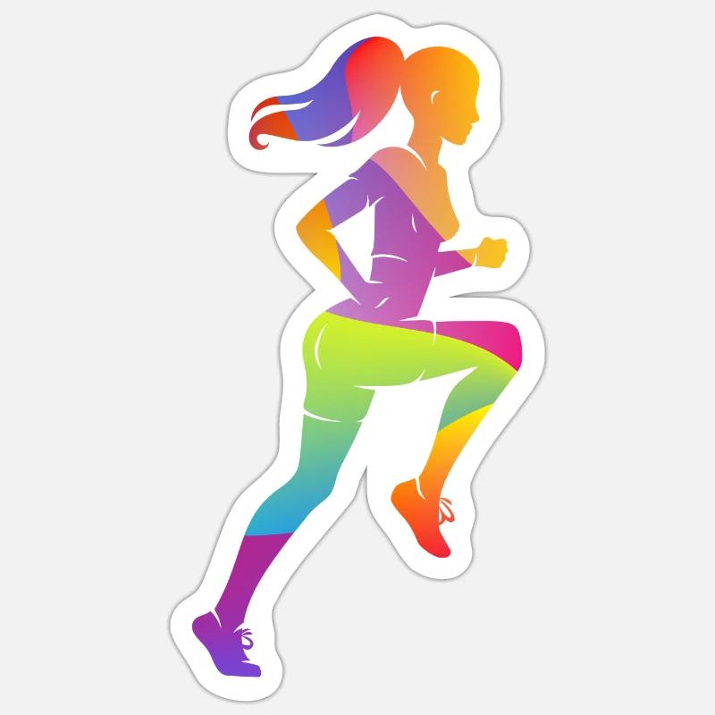 course - Sticker taille S (10 x 10 cm) - blanc mat