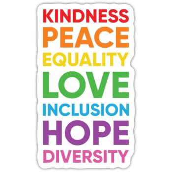 Human Peace Equality Kindness Diversity - Sticker size S (10 x 10 cm) - white matte - Front