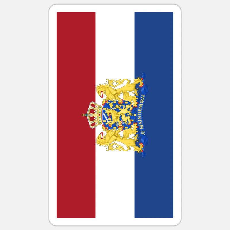 Affaire téléphonique de drapeau des Pays-Bas - Sticker taille S (10 x 10 cm) - blanc mat