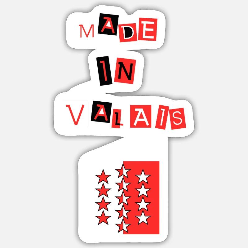 Made in Valais - Sticker taille S (10 x 10 cm) - blanc mat