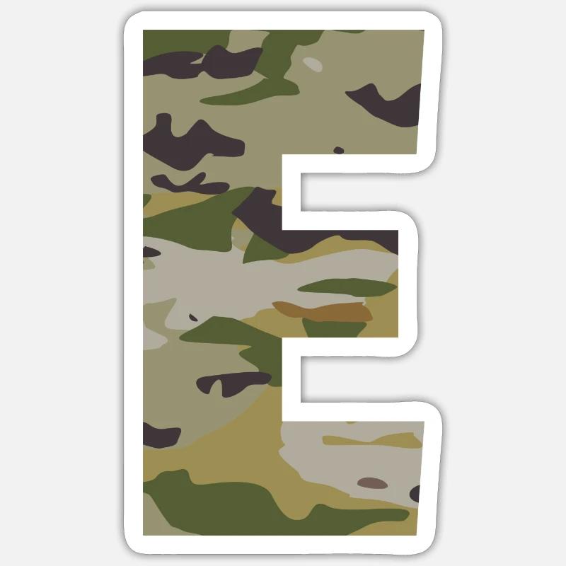 Lettre de camouflage E - Sticker taille S (10 x 10 cm) - blanc mat