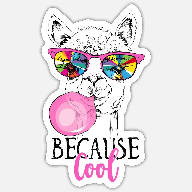 Parce que Cool Llama Sticker taille S (10 x 10 cm)