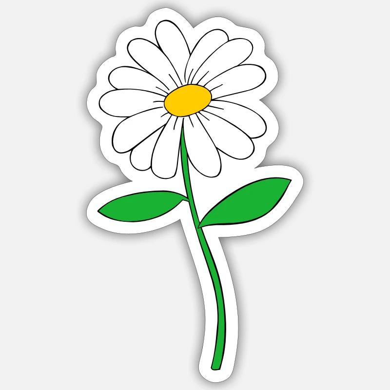 Gänseblümchenblüte - Sticker Größe S (10 x 10 cm) - Mattweiß