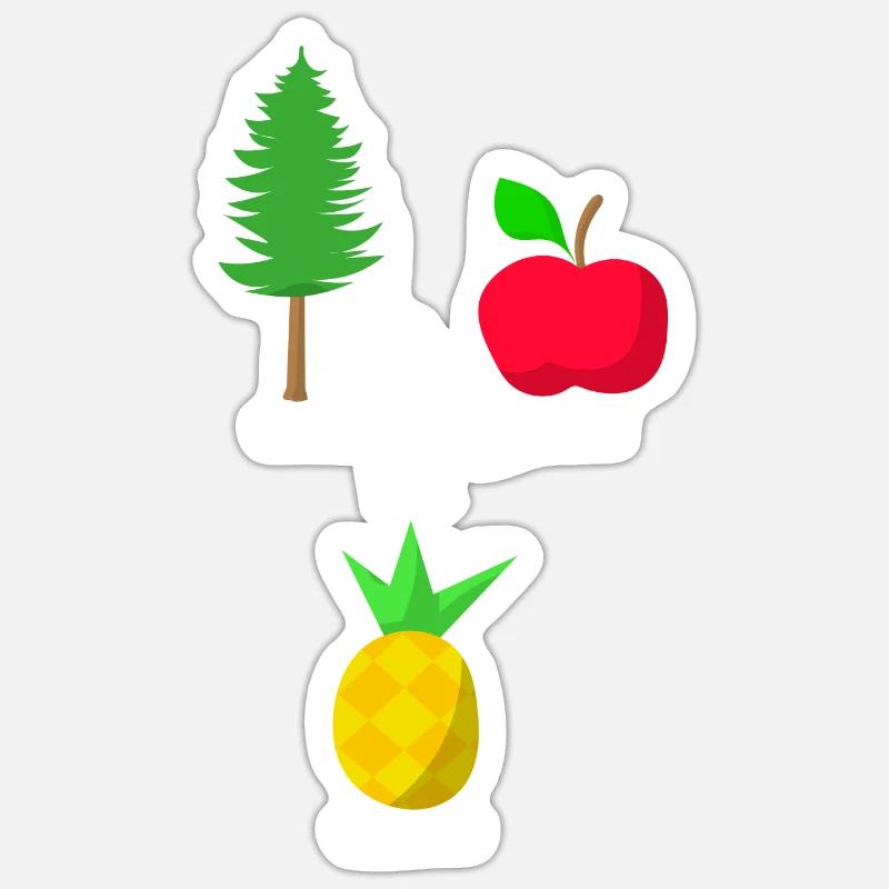 PINE+APPLE=PINEAPPLE - Sticker size S (10 x 10 cm) - white matte