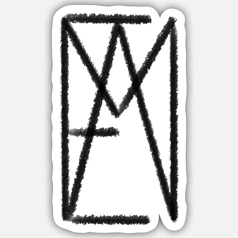 Emma minimalistisch Geometrie - Sticker Größe S (10 x 10 cm) - Mattweiß
