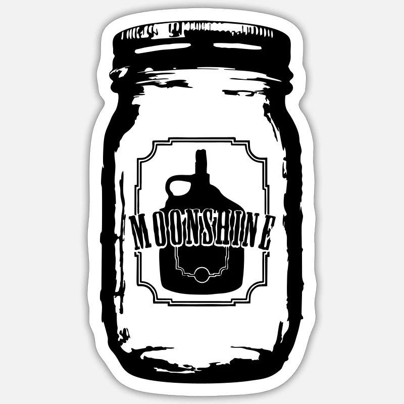 Moonshine Glas Jar Sticker Größe S (10 x 10 cm)