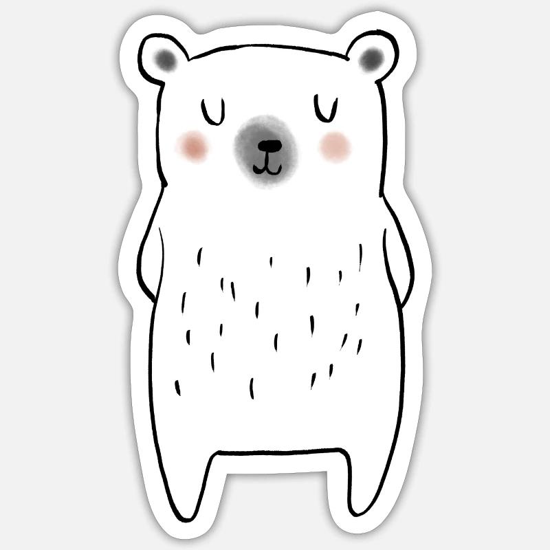 Kleiner Eisbär - Sticker Größe S (10 x 10 cm) - Mattweiß