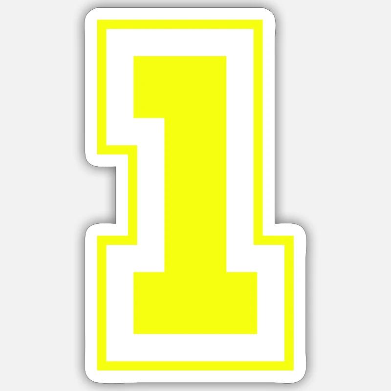 1 symbole numérique - Sticker taille S (10 x 10 cm) - blanc mat