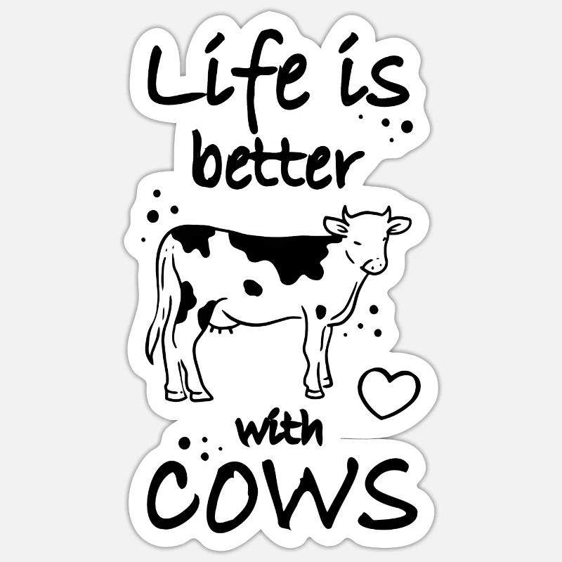 Cow keeper - Sticker size S (10 x 10 cm) - white matte