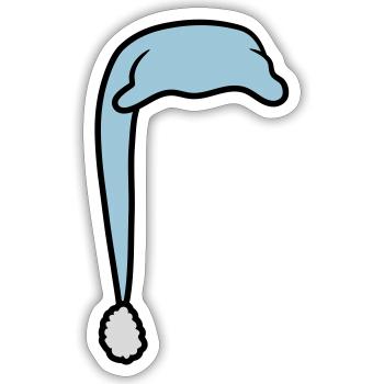 Schlafmütze mit Bommel - Sticker Größe S (10 x 10 cm) - Mattweiß - Vorne