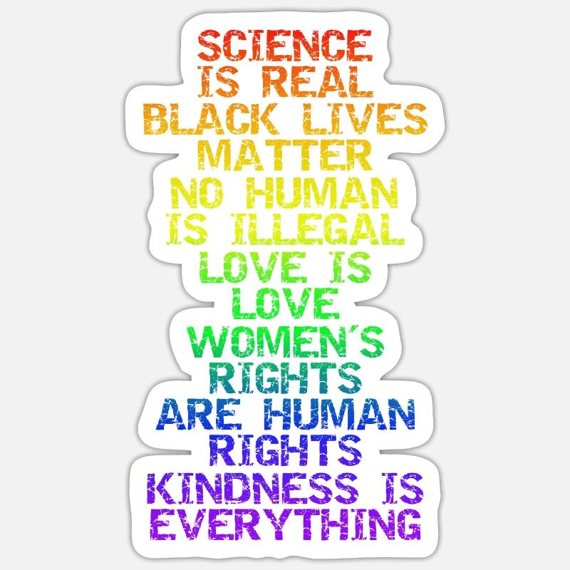 LA SCIENCE EST UNE VRAIE VIE NOIRE COMPTE LGBT PRIDE BLM - Sticker taille S (10 x 10 cm) - blanc mat