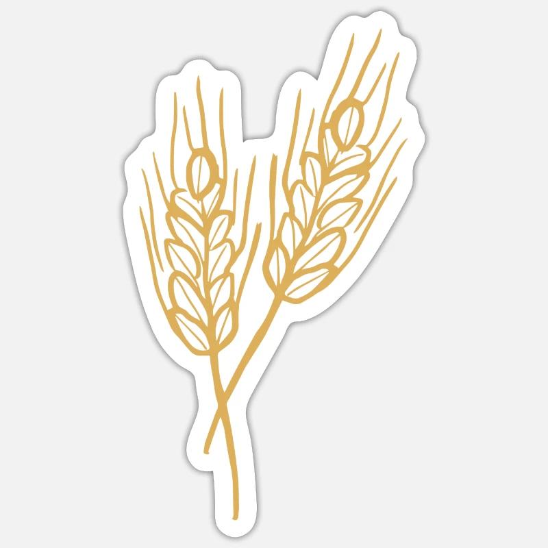 Weizen Illustration Brotbäcker Geschenkidee Sticker Größe S (10 x 10 cm)