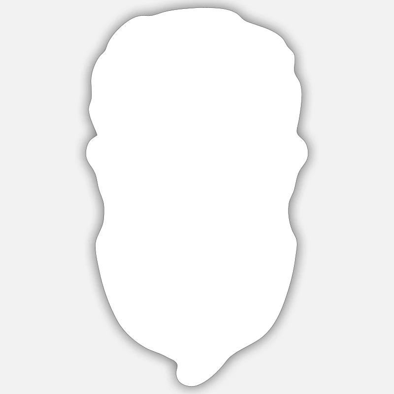 Gesicht bart symbol - Sticker Größe S (10 x 10 cm) - Mattweiß