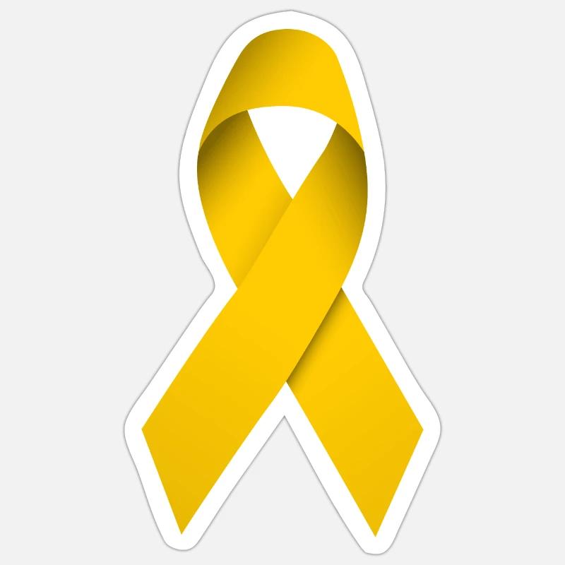 ruban jaune - Sticker taille S (10 x 10 cm) - blanc mat