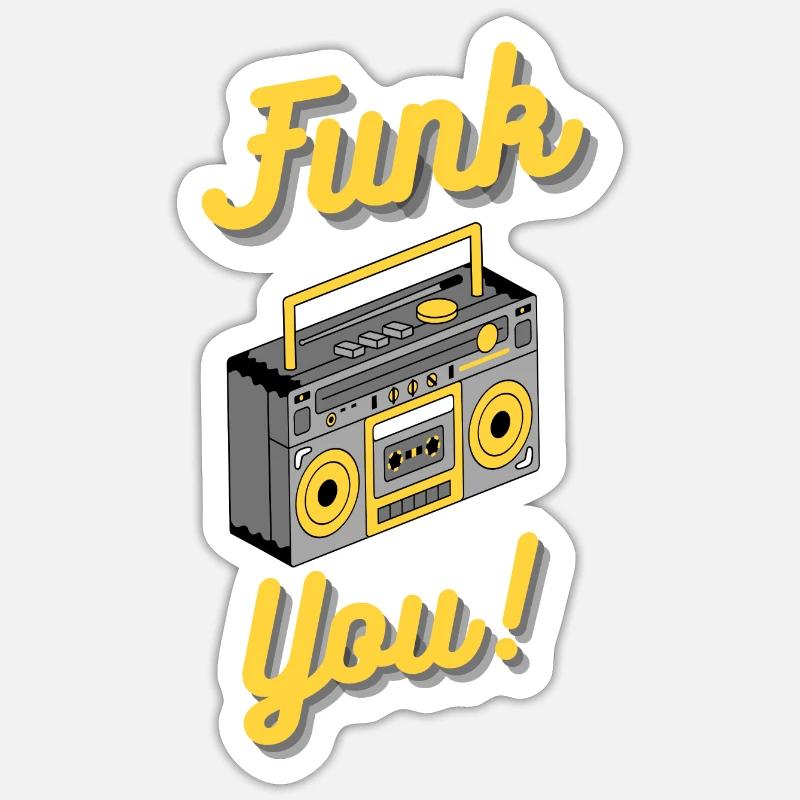 Funk Vous - Sticker taille S (10 x 10 cm) - blanc mat