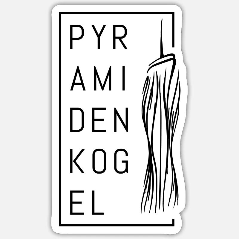Pyramidenkogel - Sticker Größe S (10 x 10 cm) - Mattweiß